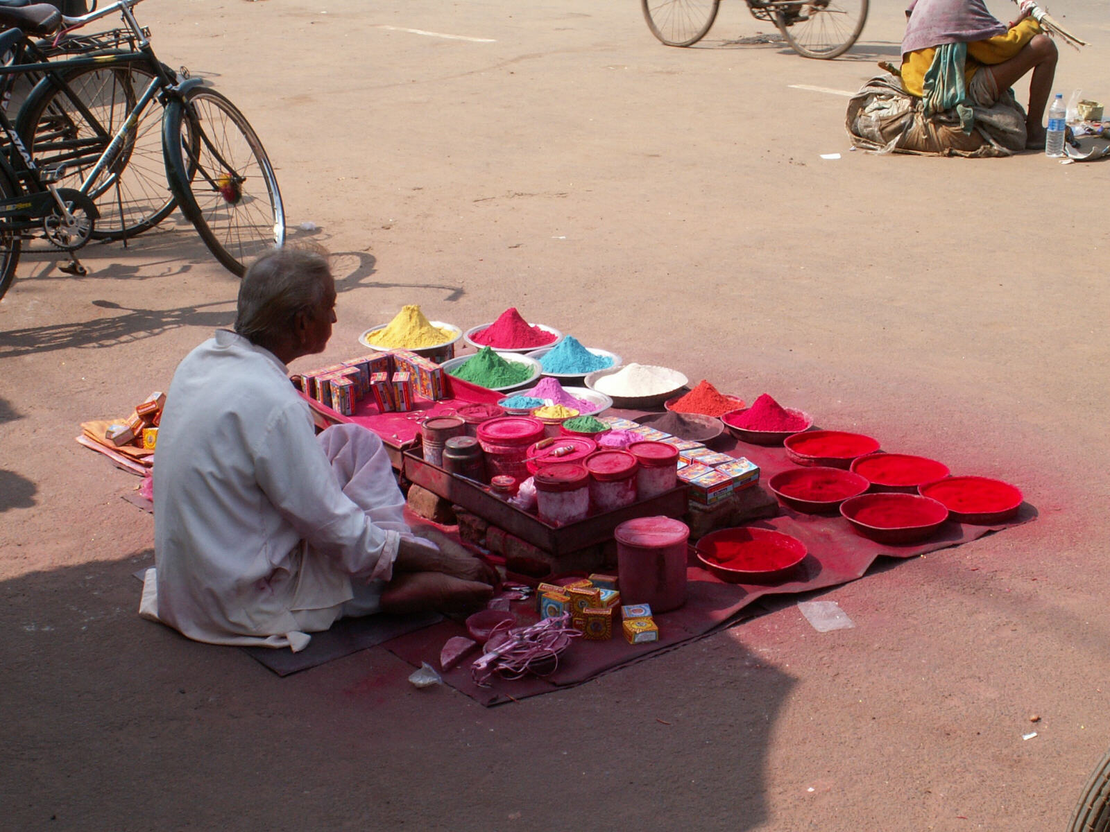 Spice seller in the bazaar in Puri, India