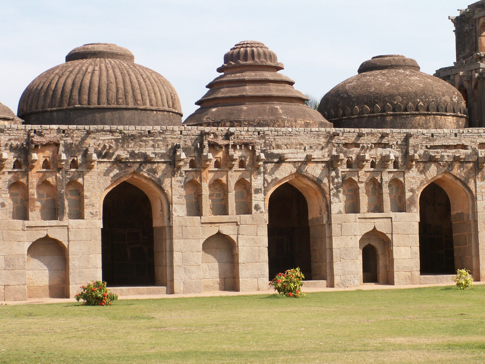 Elephant houses in the Zenana enclosure in Hampi, India