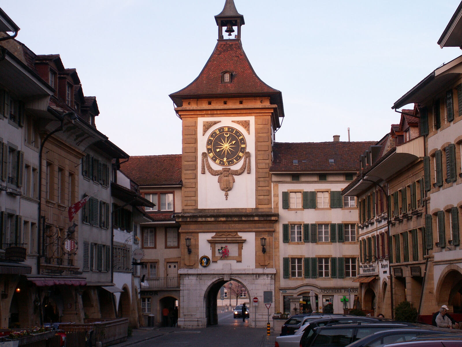 In the old town of Murten-Morat in Switzerland