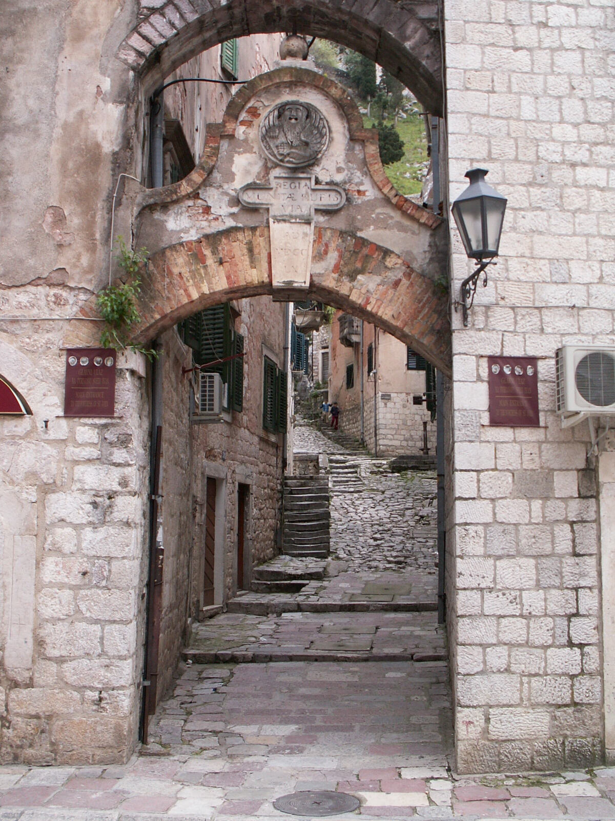 In the old walled town of Kotor in Montenegro