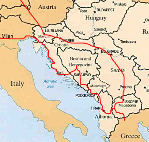 Our route around the Balkan countries