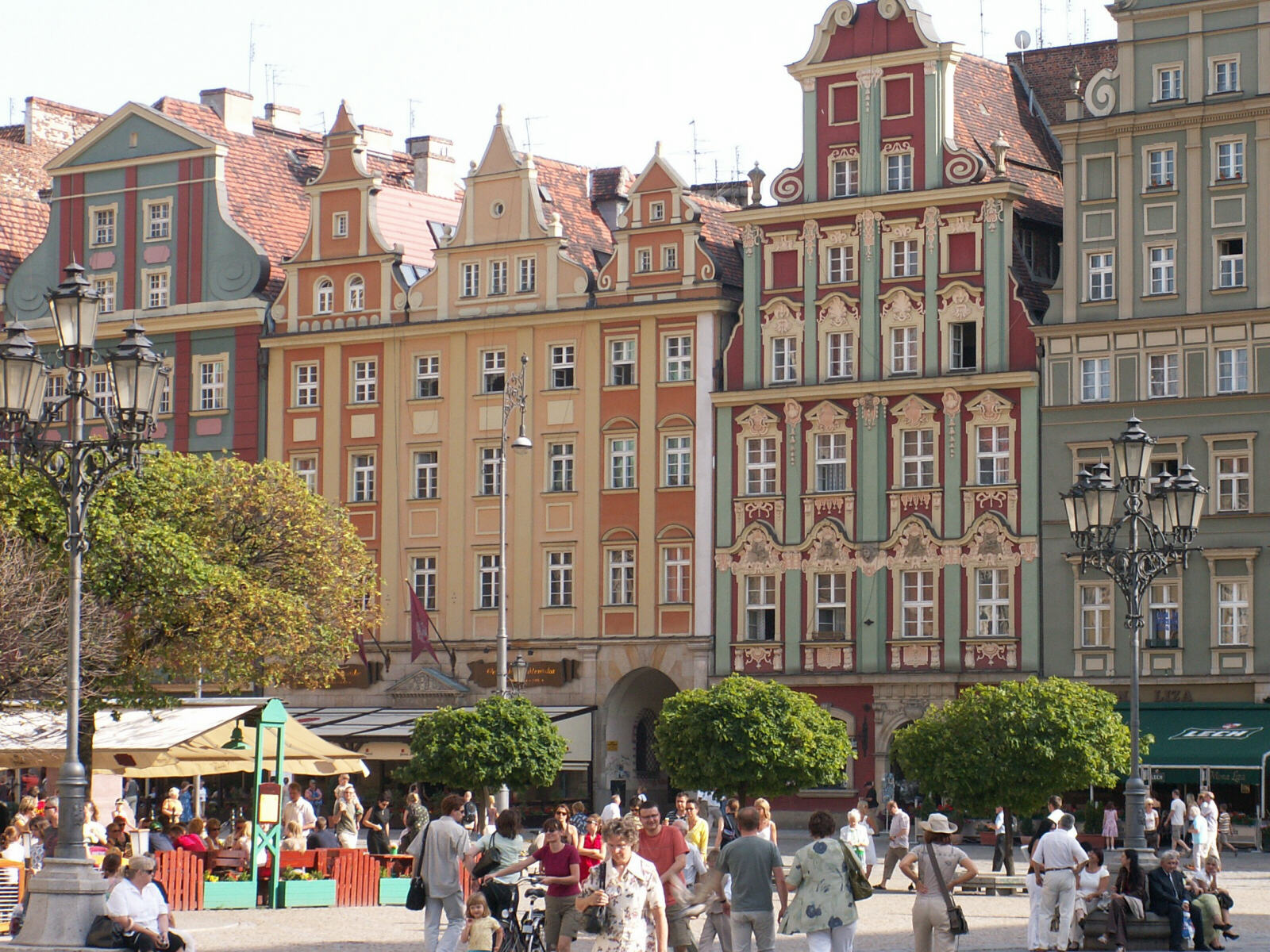 The main square in the old town in Wroclaw, Poland