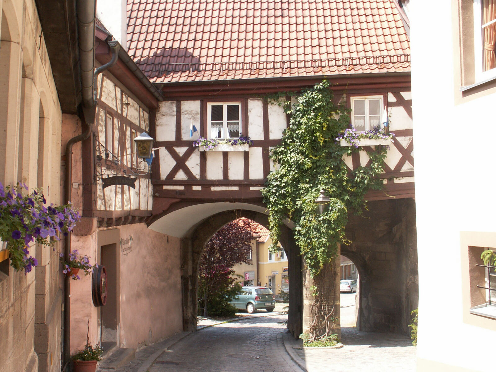 In the old town of Kronach on the Burgstrasse in Germany