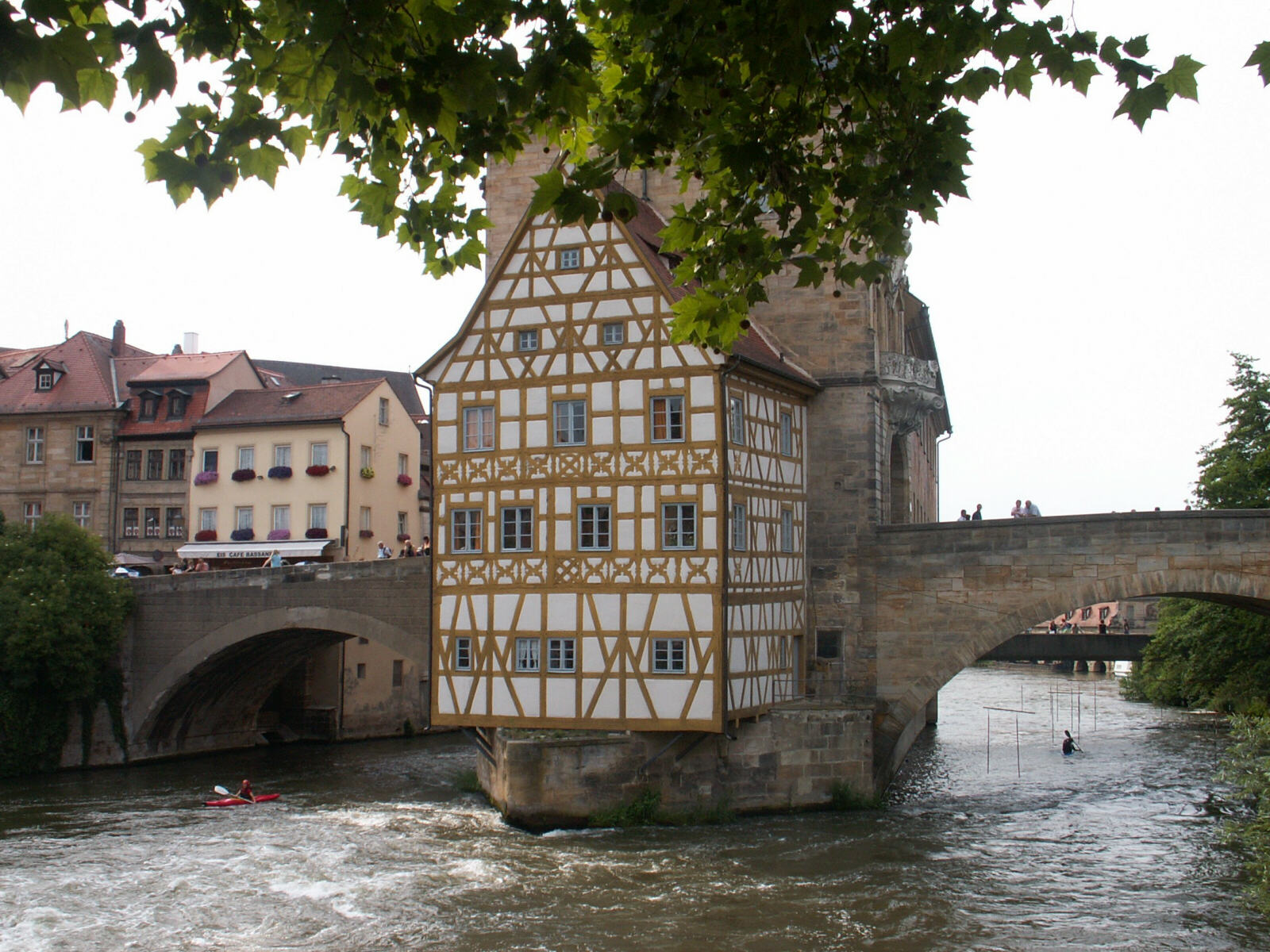 The old town hall over the river in Bamburg on the Burgstrasse in Germany