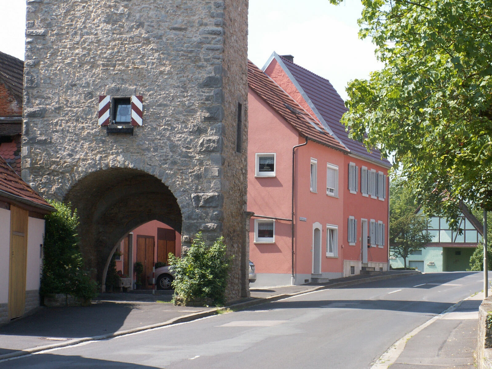 A tower in Rottingen on the Romantischerstrasse in Germany