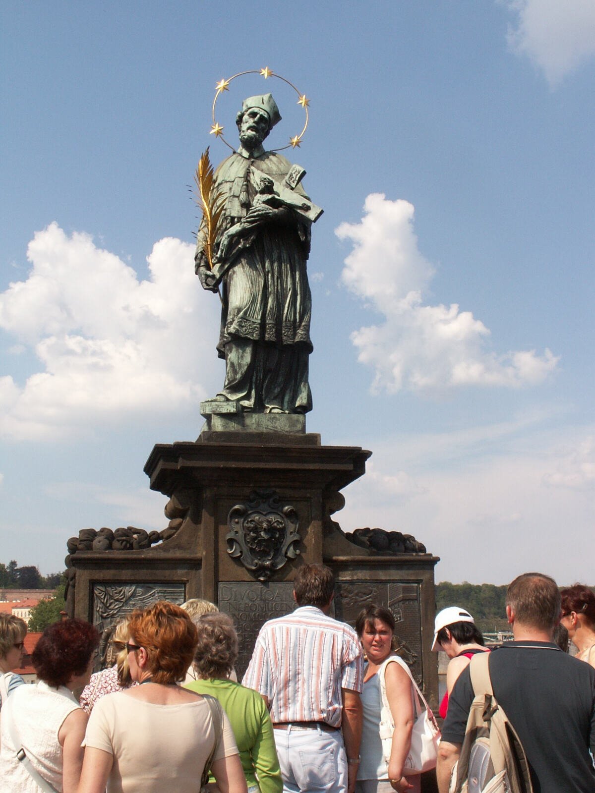 Statue of St John of Nepomuk on Charles Bridge in Prague