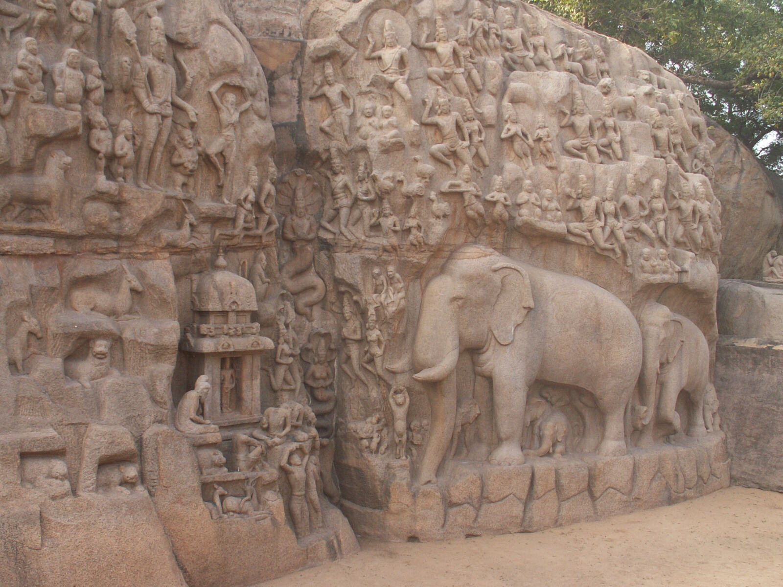 Arjuna's Penance rock carving in Mahabalipuram, India