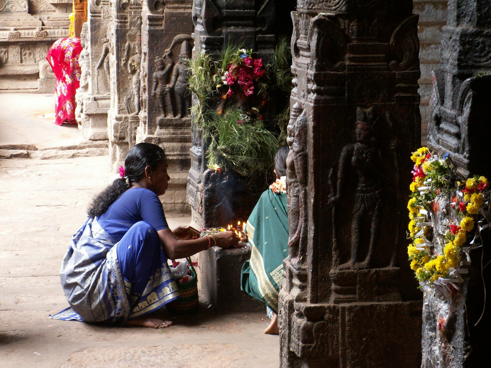 A shrine in Sri Rangam temple in Tiruchirappalli, Tamil Nadu, India