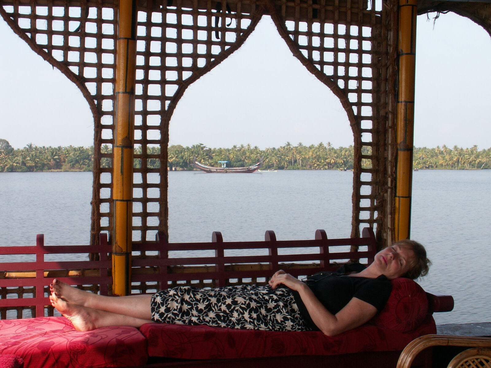 In a houseboat on the backwaters in Kerala, India