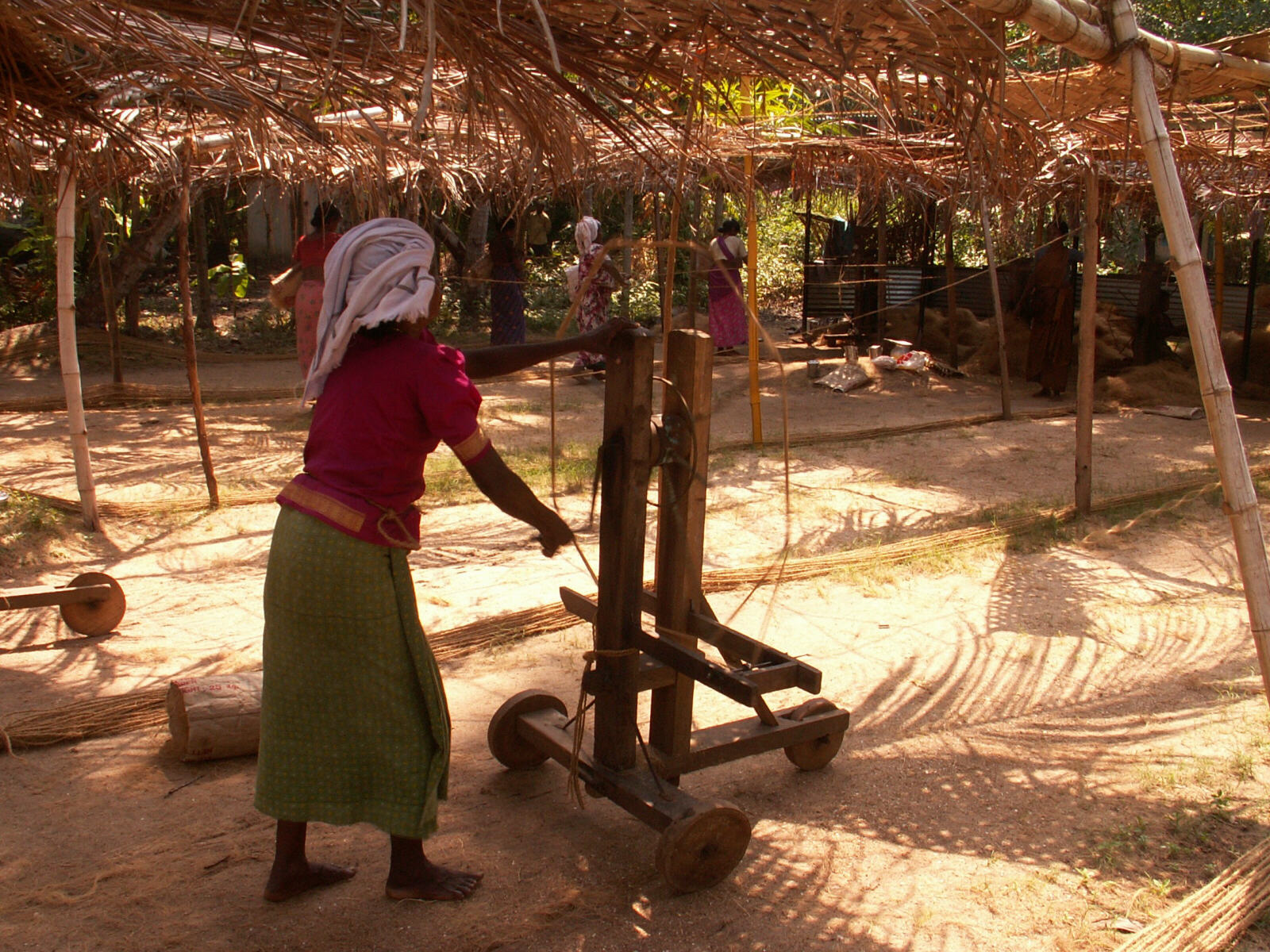 Weaving coir in Kerala, India