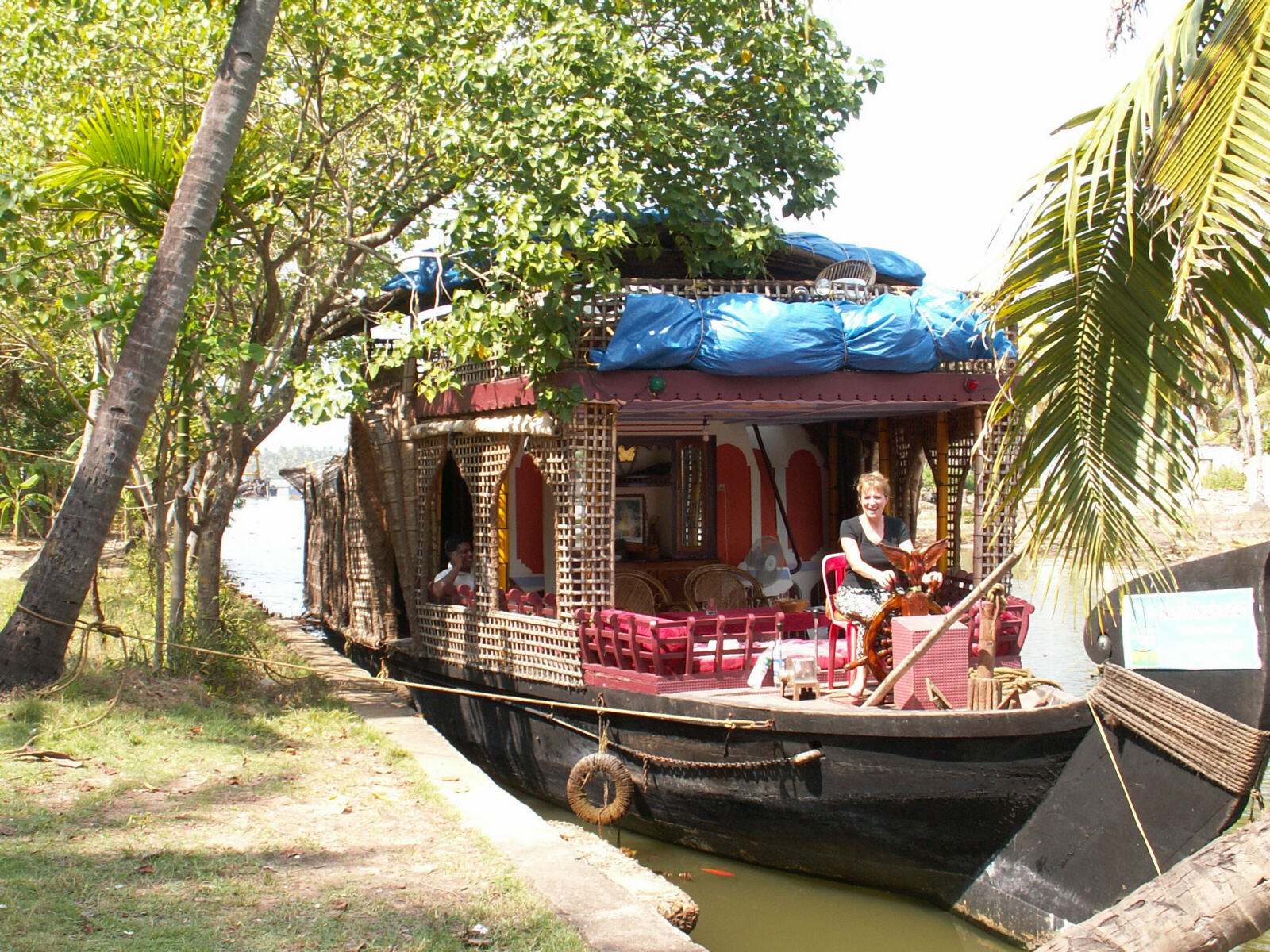 On the rice barge in the backwaters in Kerala, India