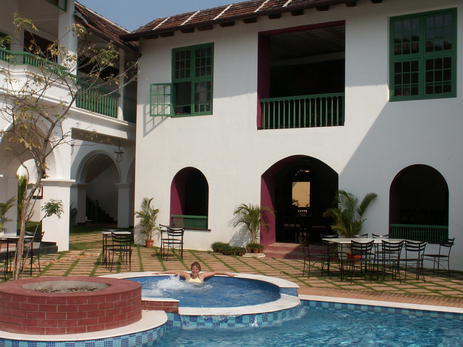 In the swimming pool at Grande Residencia in Kochi, Kerala