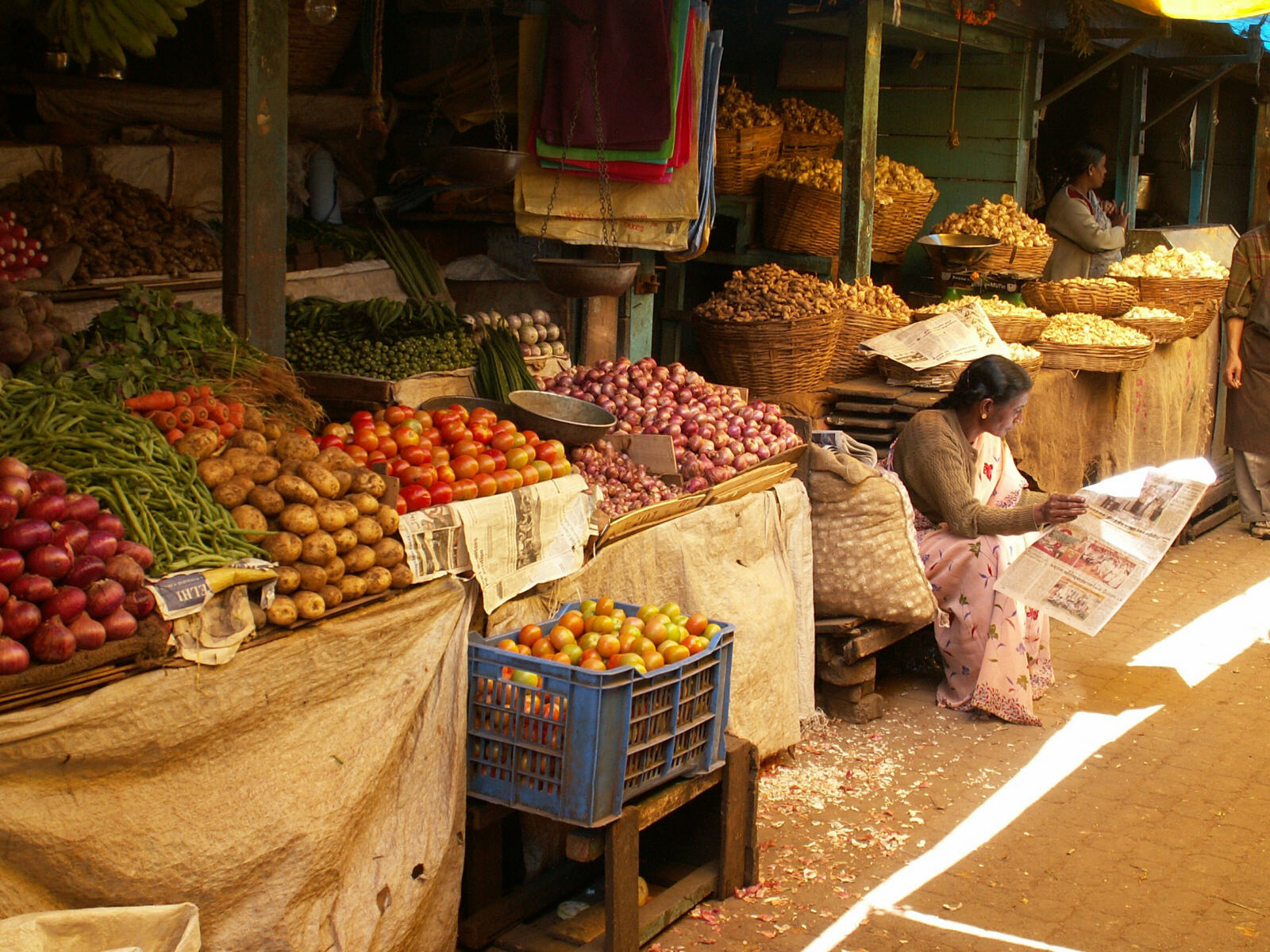 A slow day in the vegetable market in Ooty, India