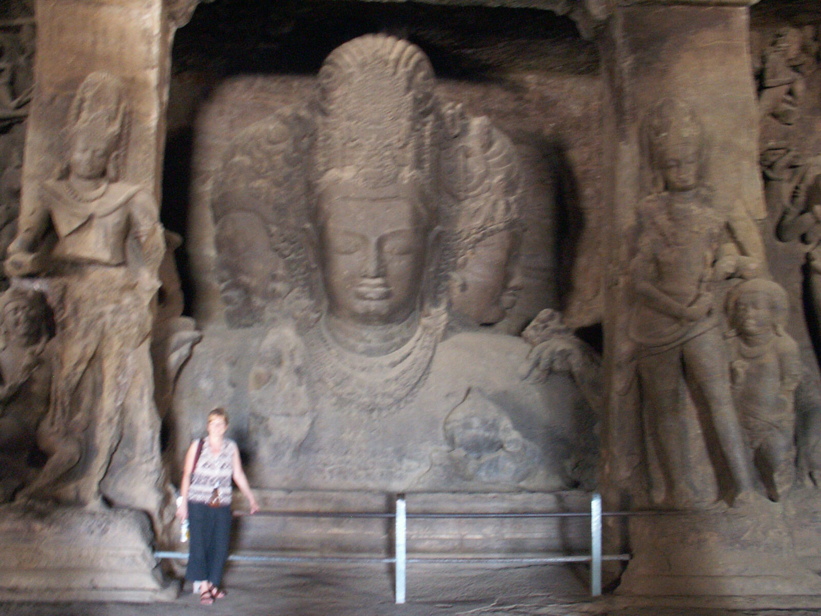 In Mahesamurti temple on Elephanta Island, Bombay