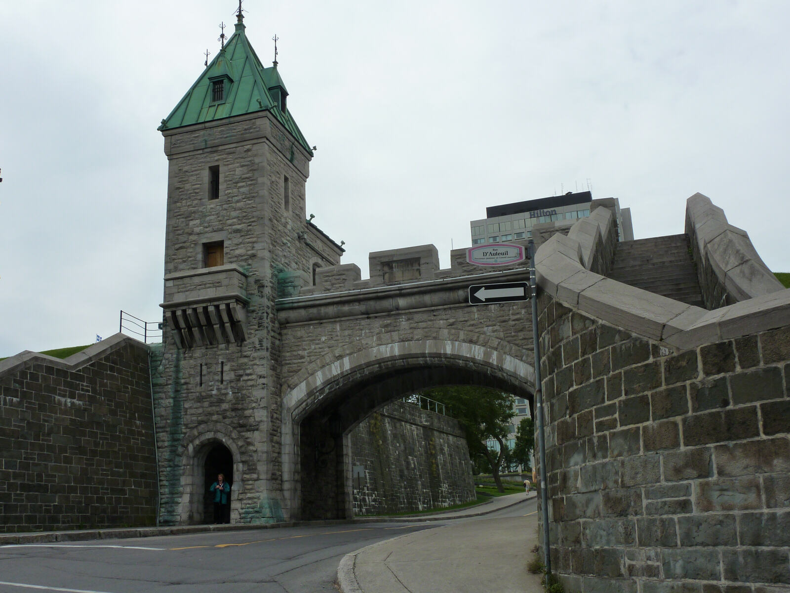 The Dauphine Gate in the city wall of Quebec, Canada