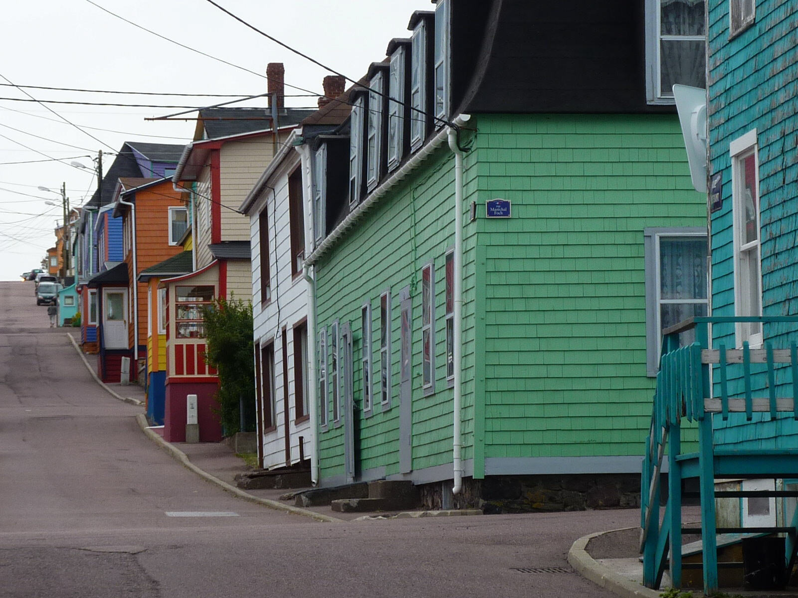 Weatherboard houses in St Pierre, French north America