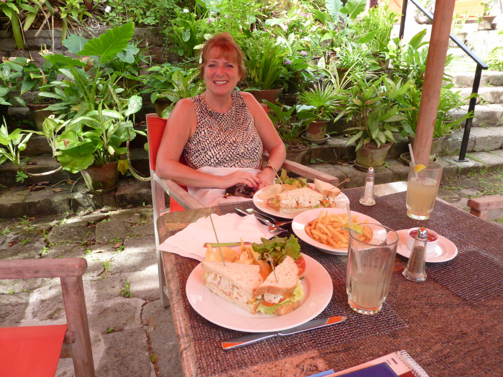 Lobster sandwich at Golden Rock plantation, Nevis, Caribbean