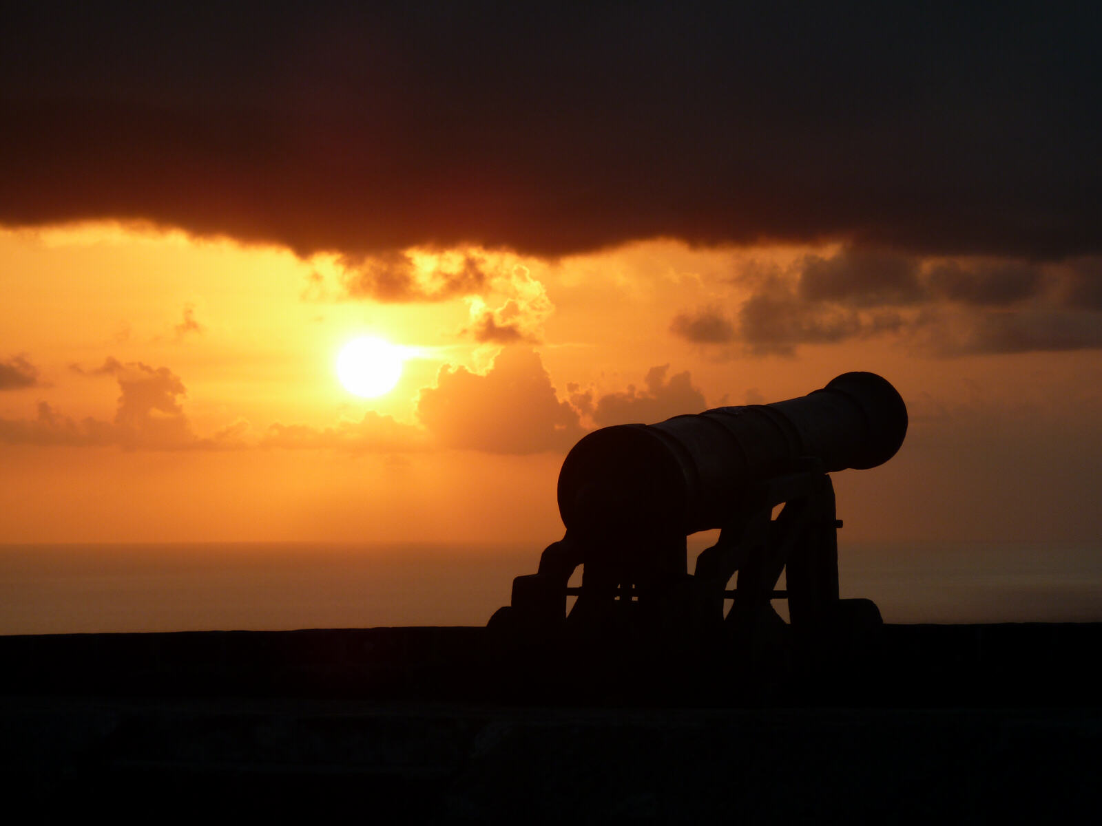 A cannon in Brimstone Hill fort on St Kitts, Caribbean