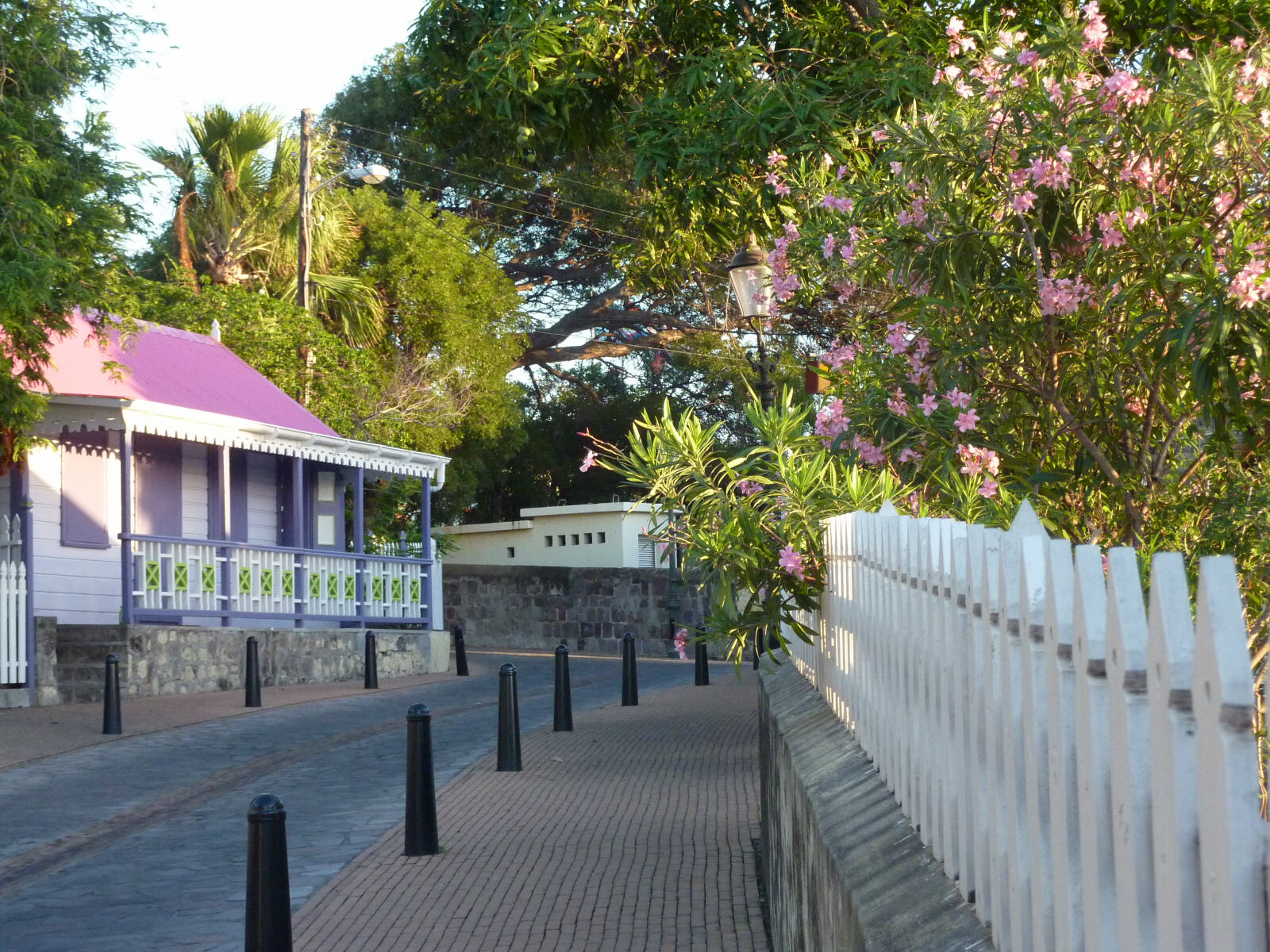 The main street in Upper Town, St Eustatius, Caribbean