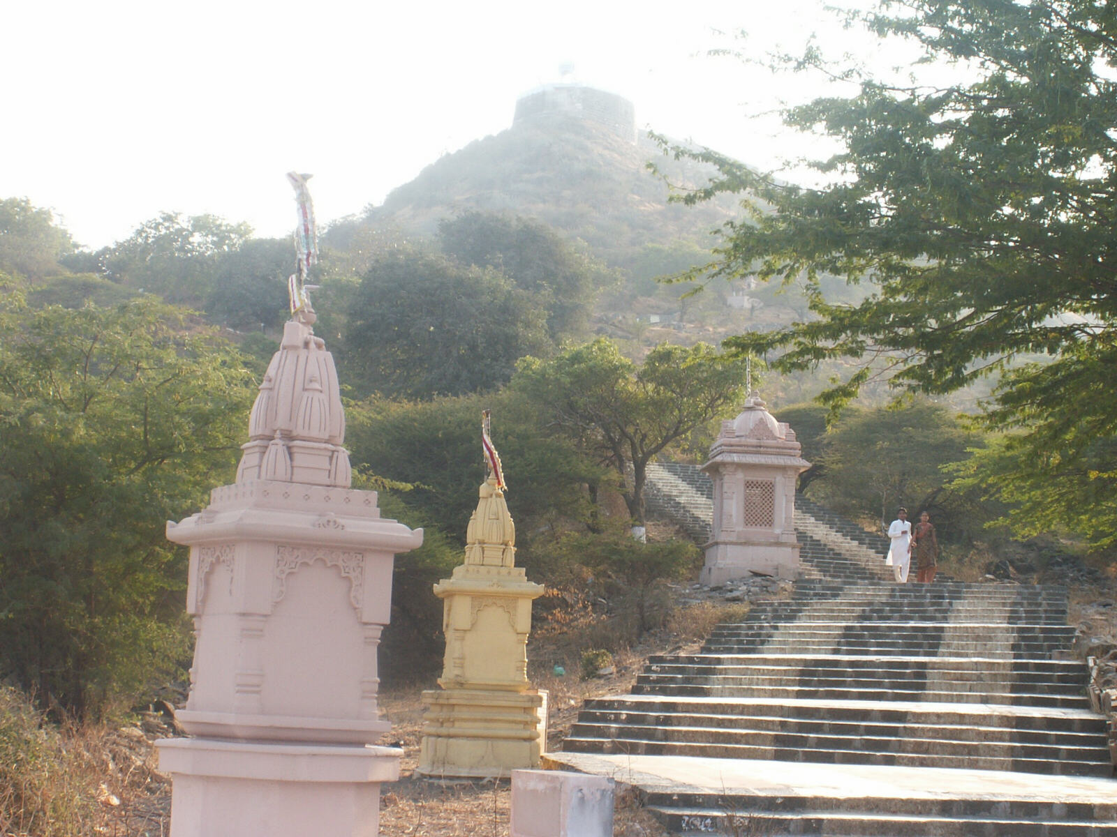 Steps up to the Shatrunjaya temples in Gujerat, India