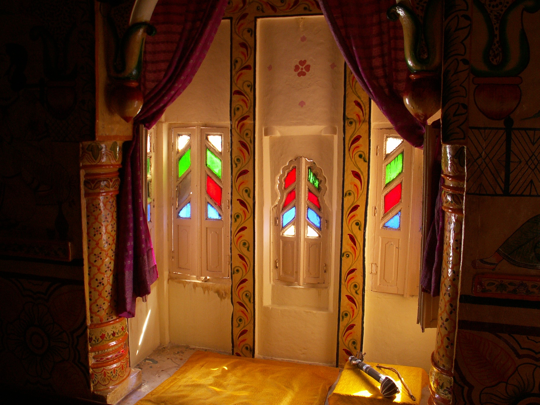 A window in the Maharani suite in Singhvi's Haveli, Jodhpur, India