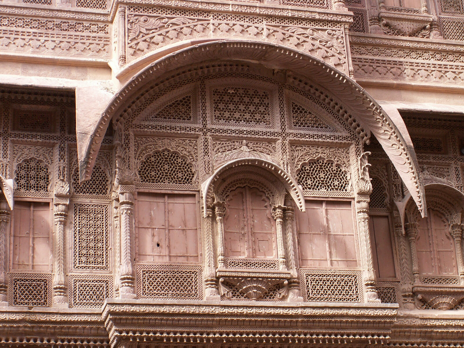 A window in a palace inside the fort in Jodhpur, Rajasthan