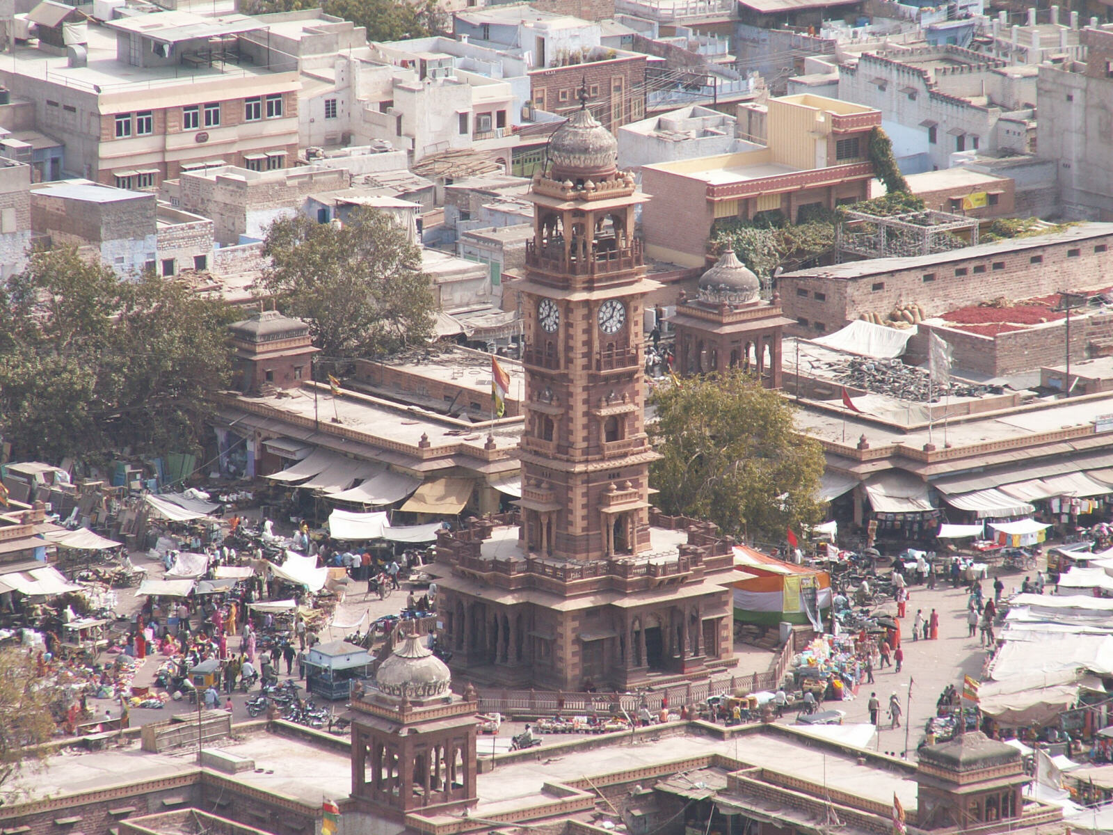 View of the clock tower from the fort in Jodhpur, Rajasthan