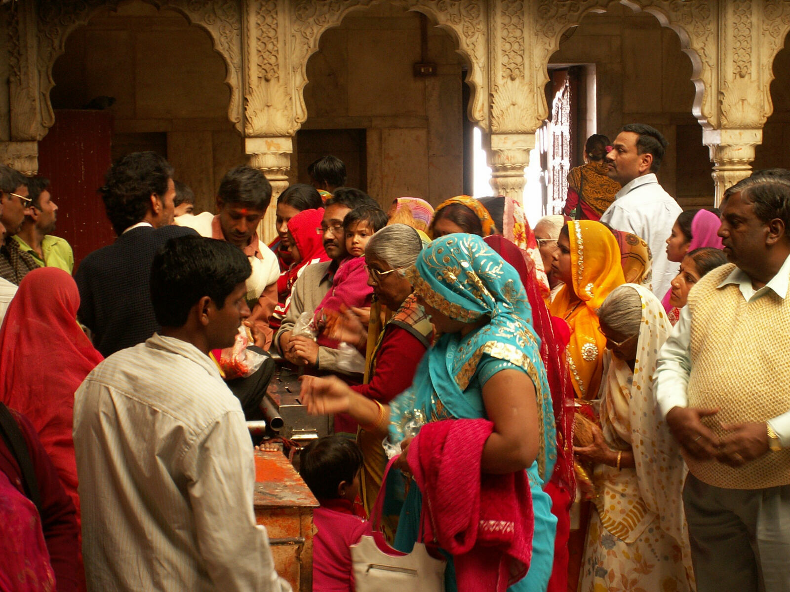 Pilgrims in the Temple of the Rats near Bikaner, Rajasthan