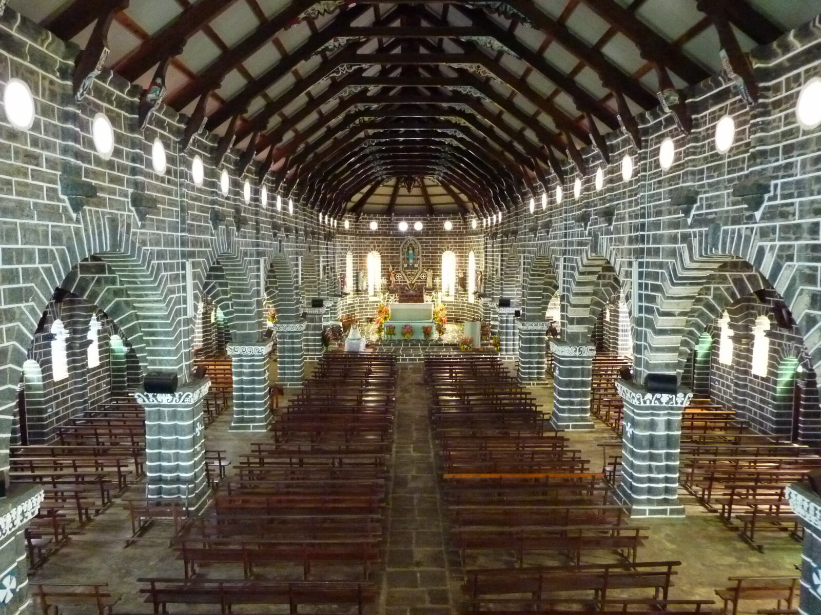 Inside the cathedral in Wallis town, South Pacific