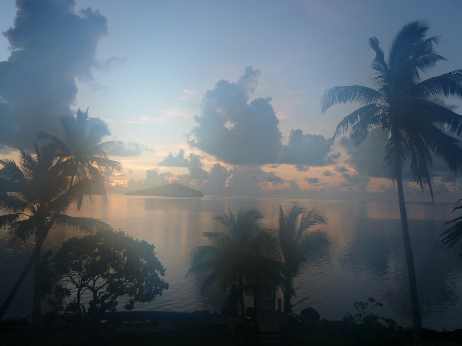 A misty morning on the seafront in Wallis island