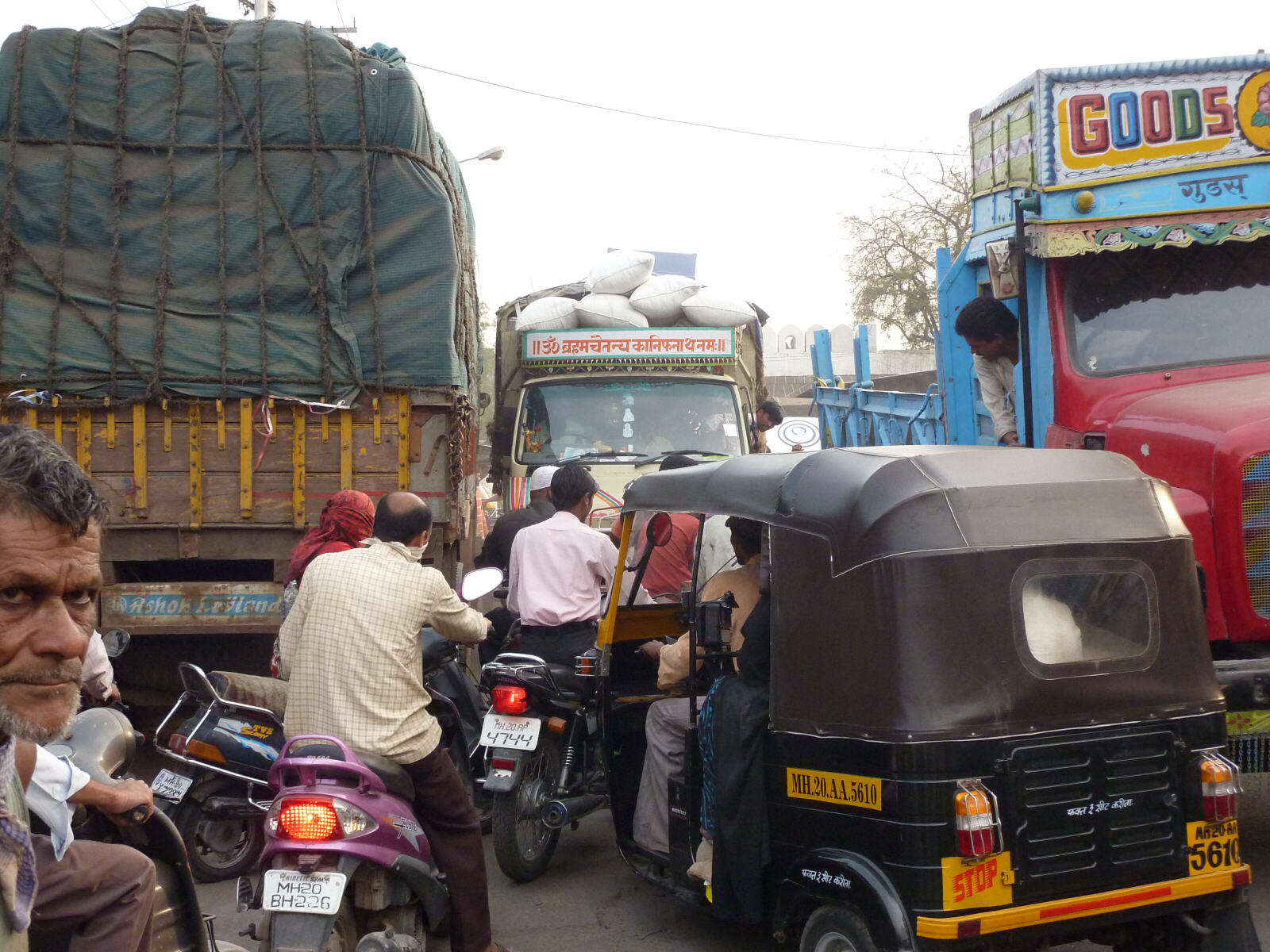 An impenetrable traffic jam in Aurangabad, India