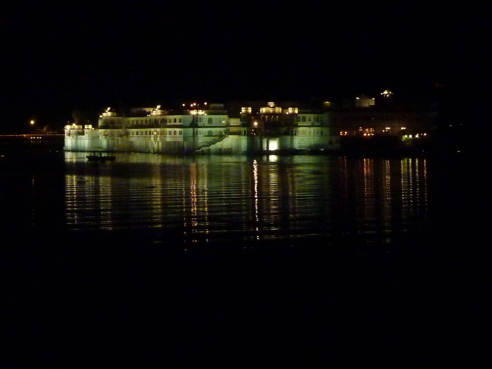 Nighttime at the lake palace in Udaipur, Rajasthan