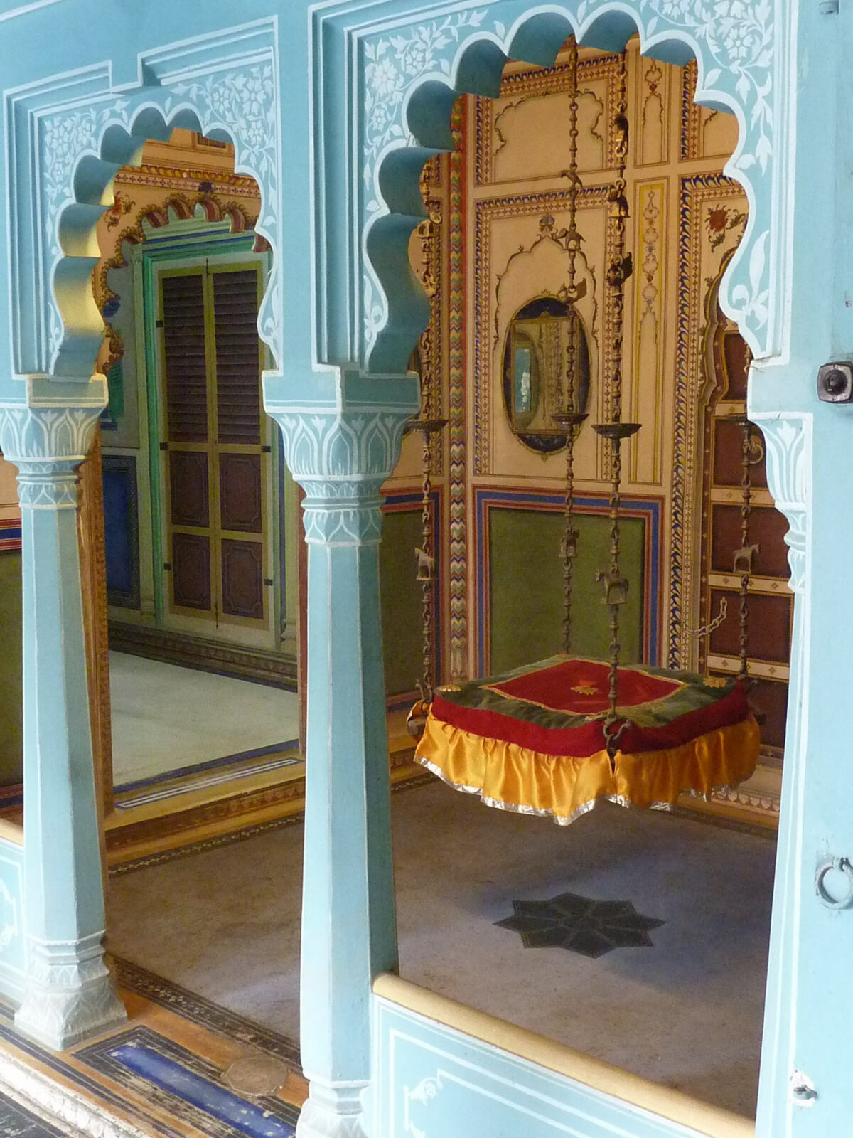 A swing in the City Palace in Udaipur, Rajasthan