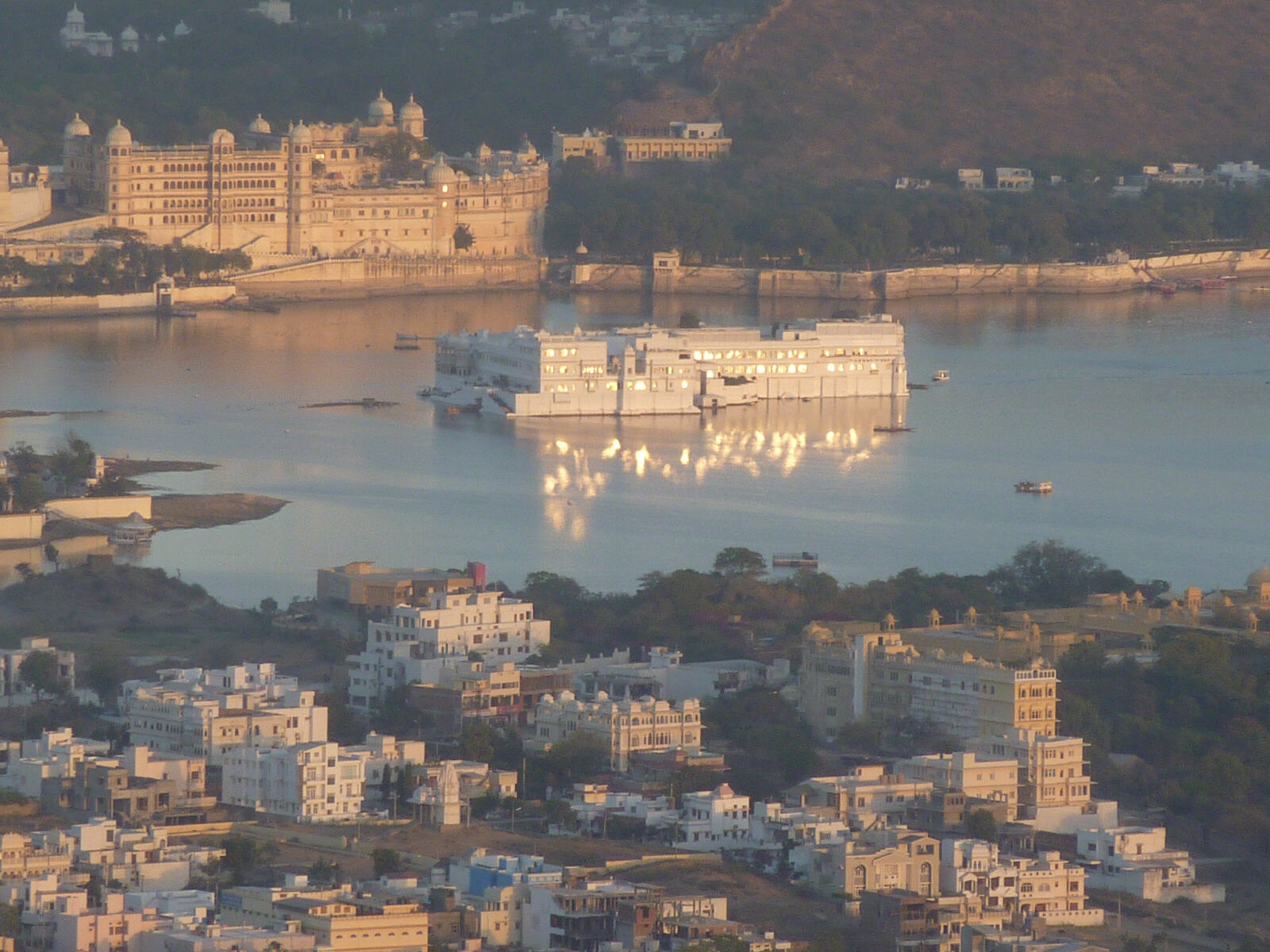 Sunset on the lake from the Monsoon Palace, Udaipur, Rajasthan