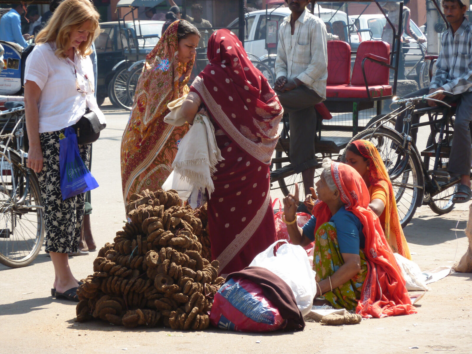 The cow-dung section of the market in Jaipur, Rajasthan