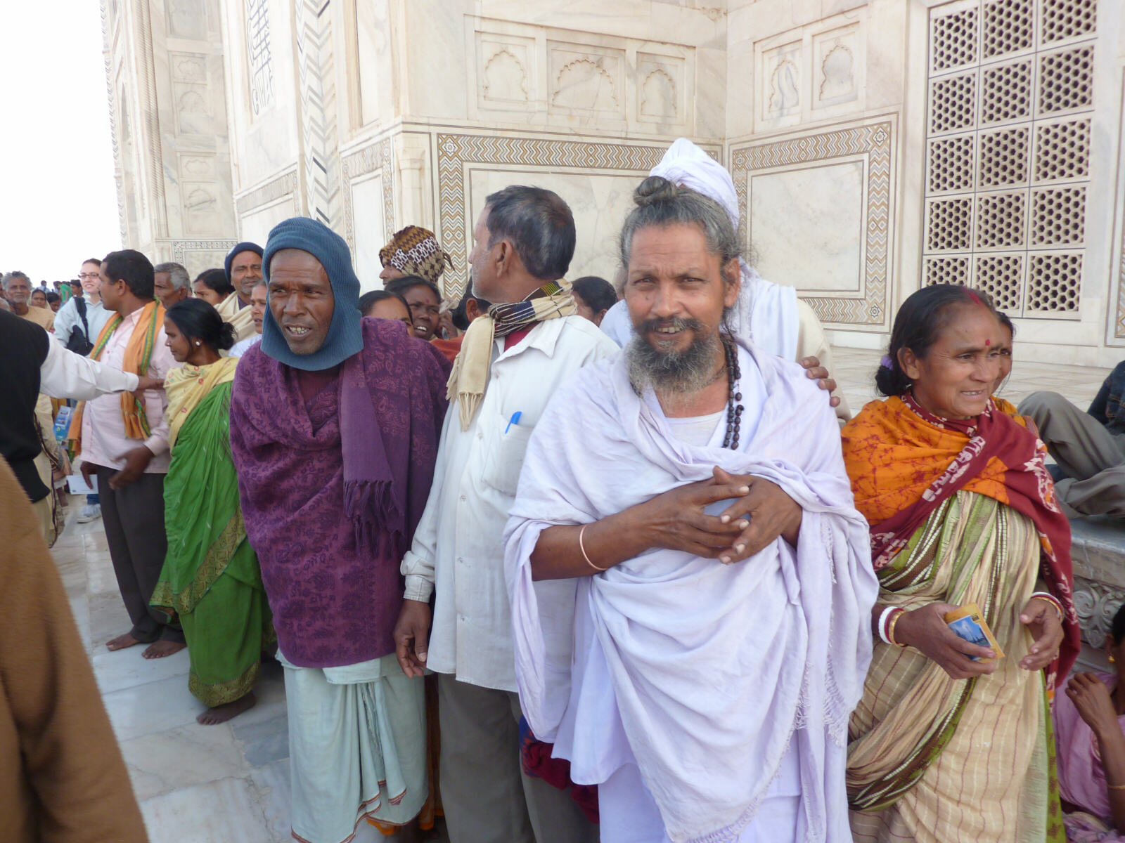 A queue of pilgrims at the Taj Mahal, Agra