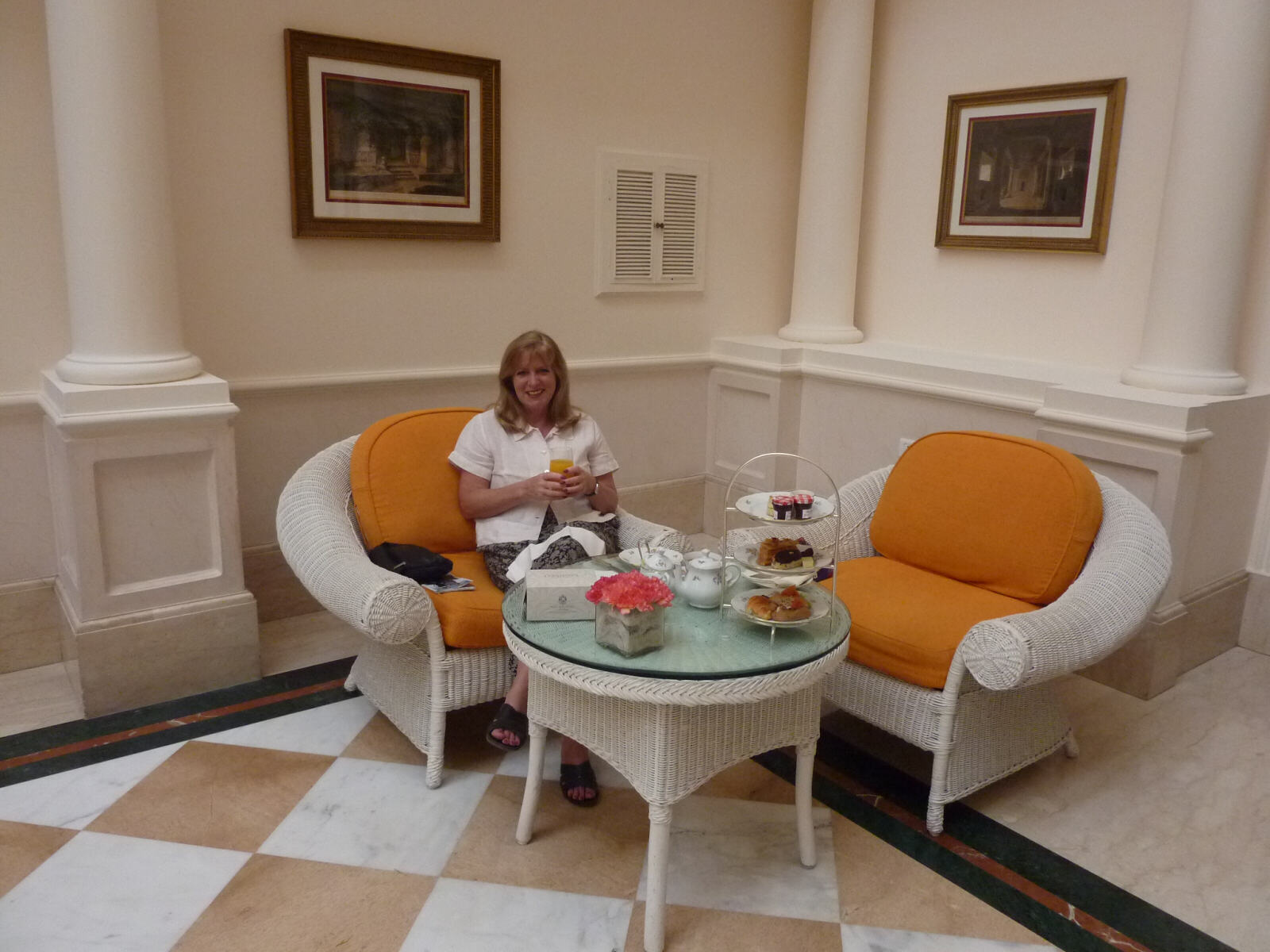 High tea at the old colonial Imperial hotel in Delhi