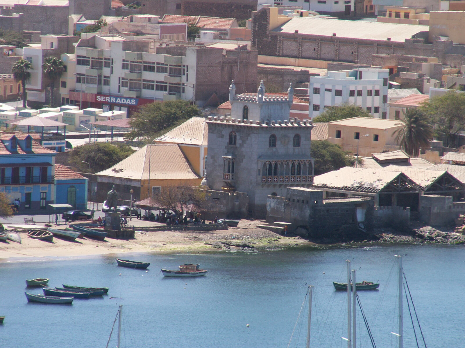 Belem Tower by the harbour in Mindelo, Cape Verde