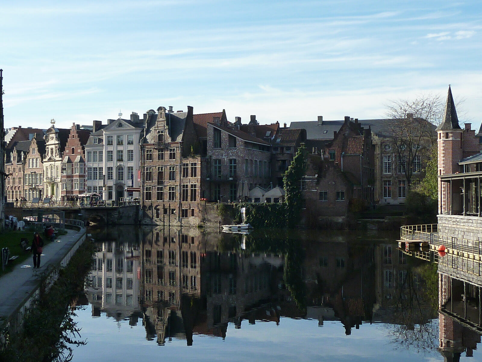 A tranquil waterfront in Ghent, Belgium