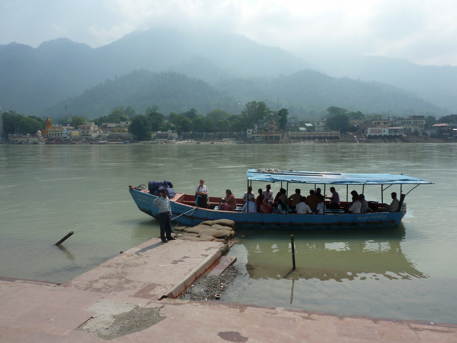 Ferry across the Ganges in Rishikesh, India