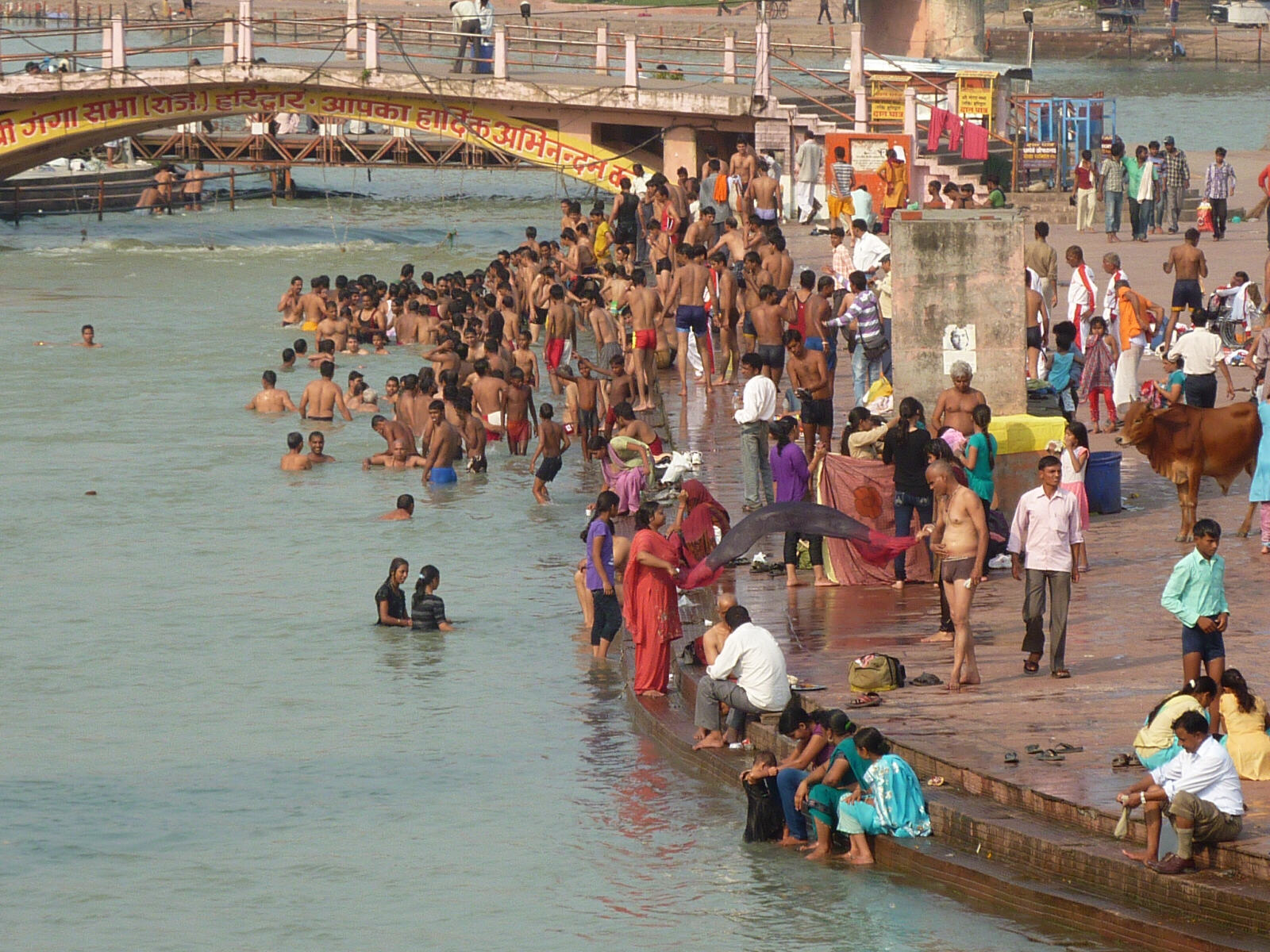 Ganges bathing ghat at Haridwar, India