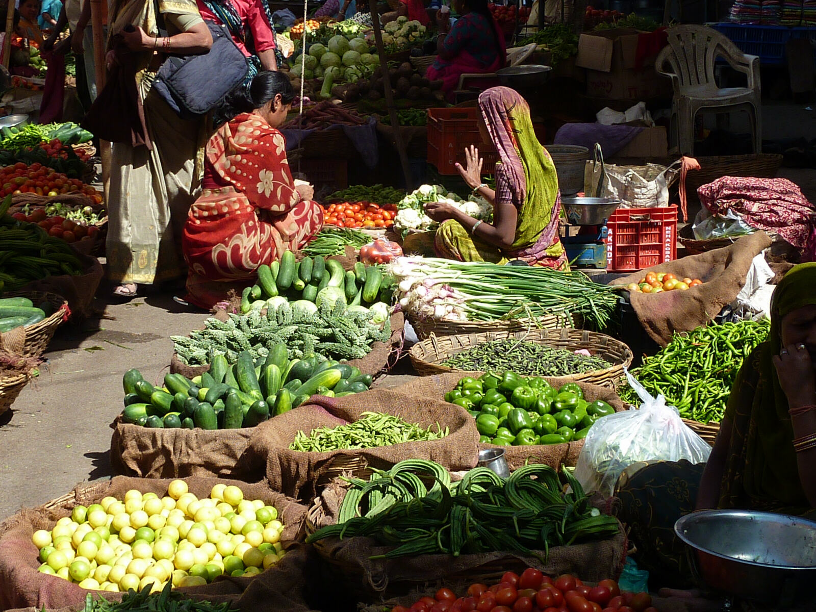 The vegetable market in Udaipur, Rajasthan, India