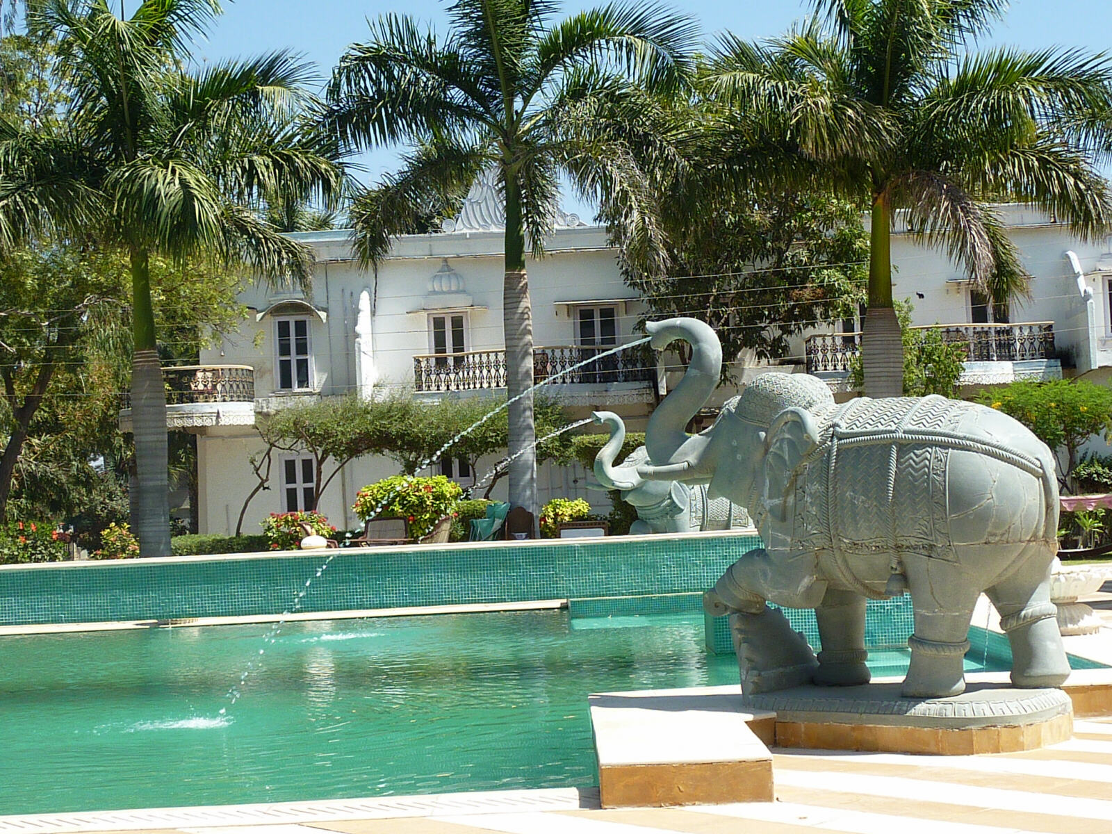 Swimming pool at the Udai Bilas palace, Rajasthan
