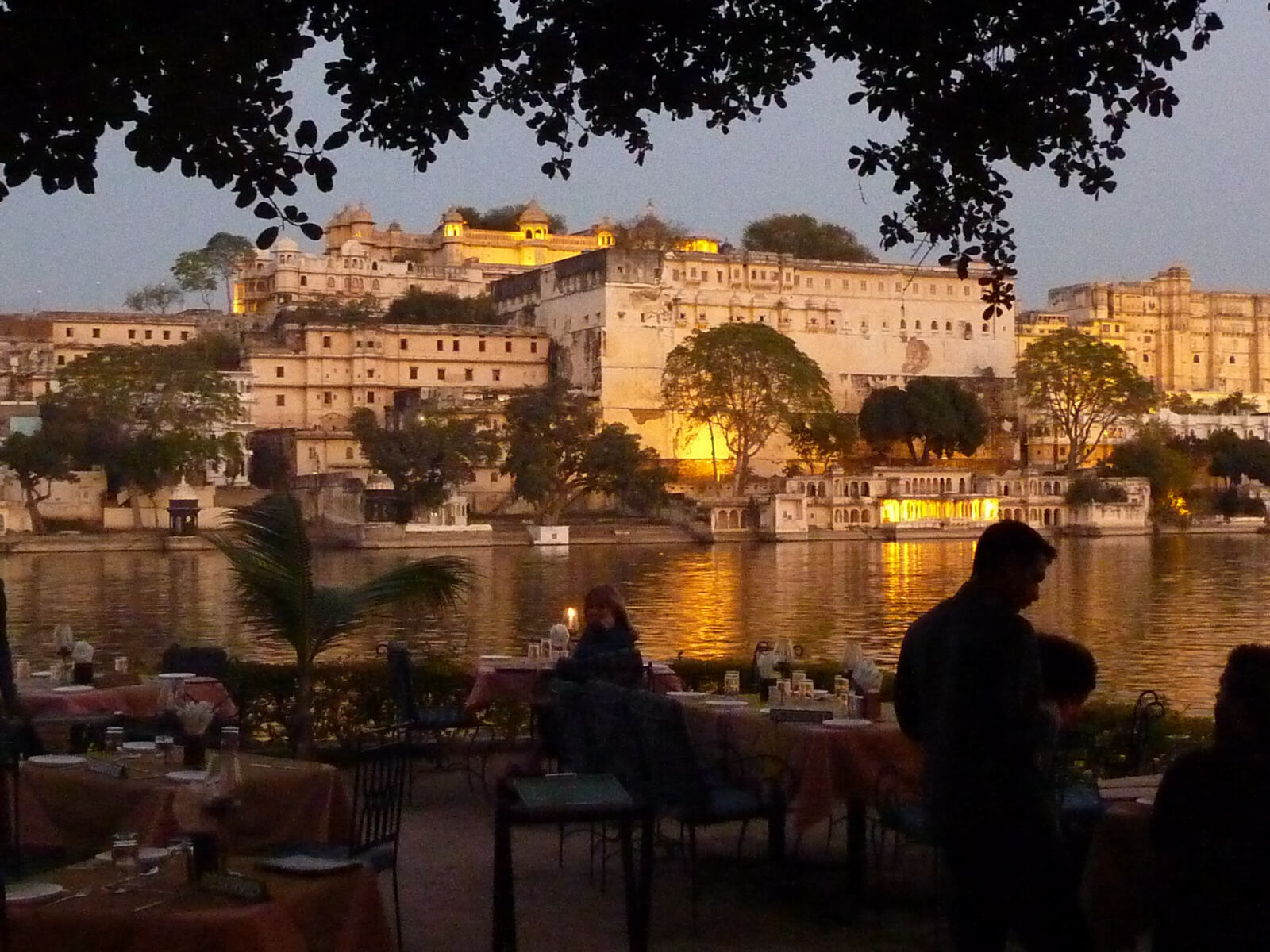 In the Ambrai restaurant by the lake in Udaipur, Rajasthan