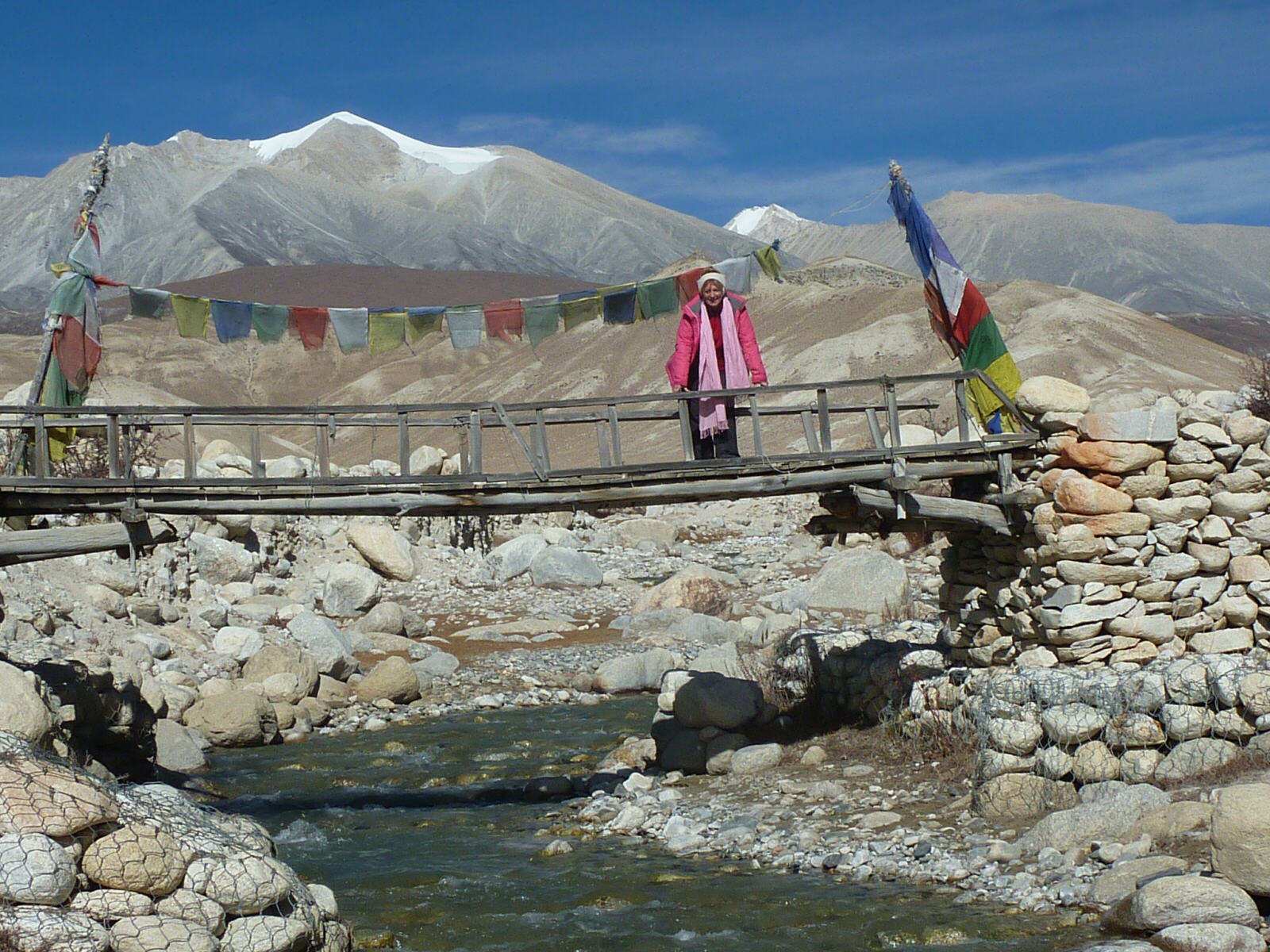 Garphu bridge at Ghom near Lo Manthang, Nepal