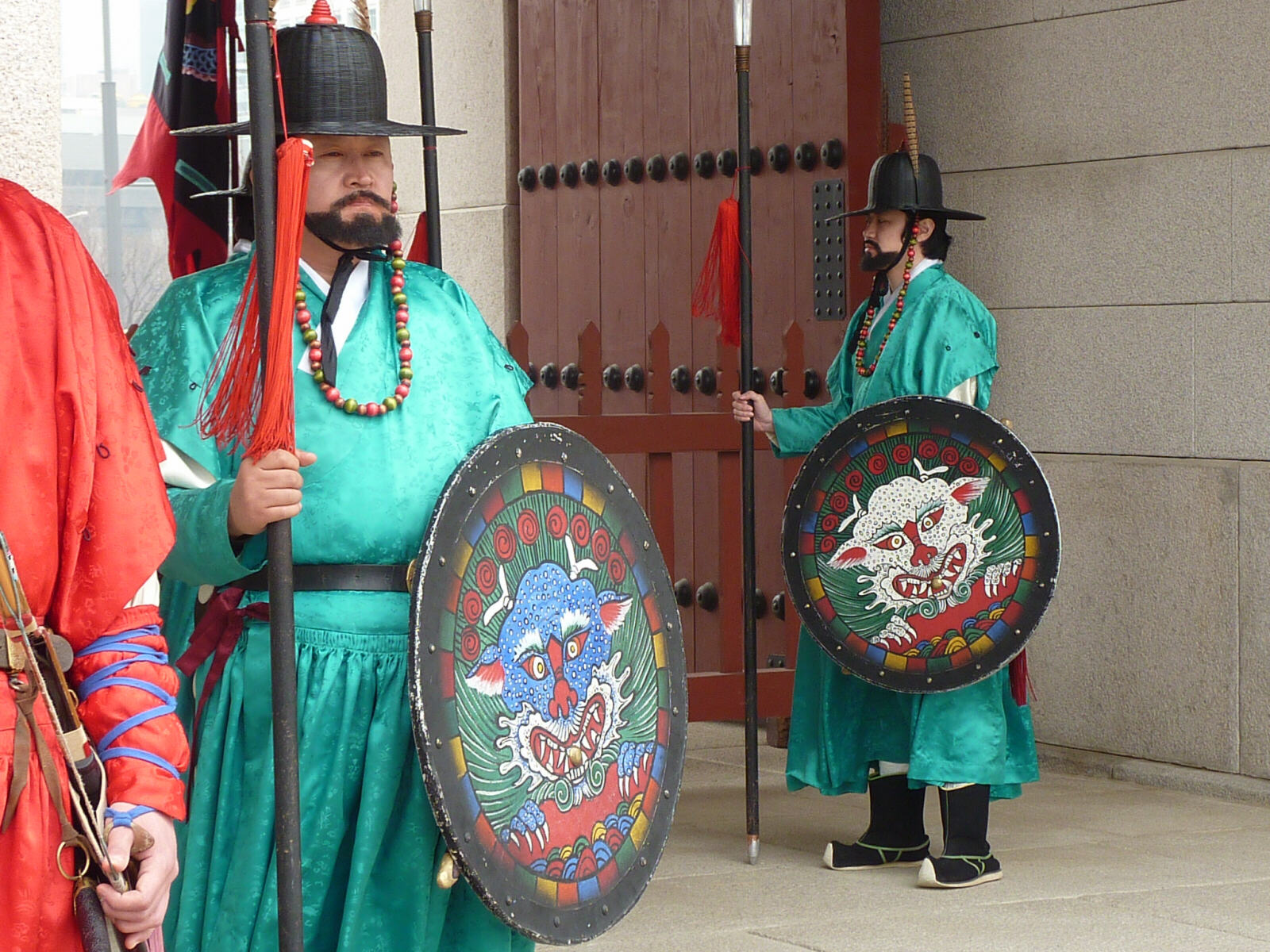 The guards at Gyeongbok Palace, Seoul, South Korea