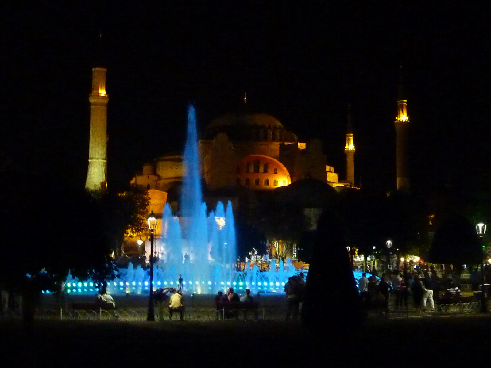 Hagia Sophia in Istanbul at night-time