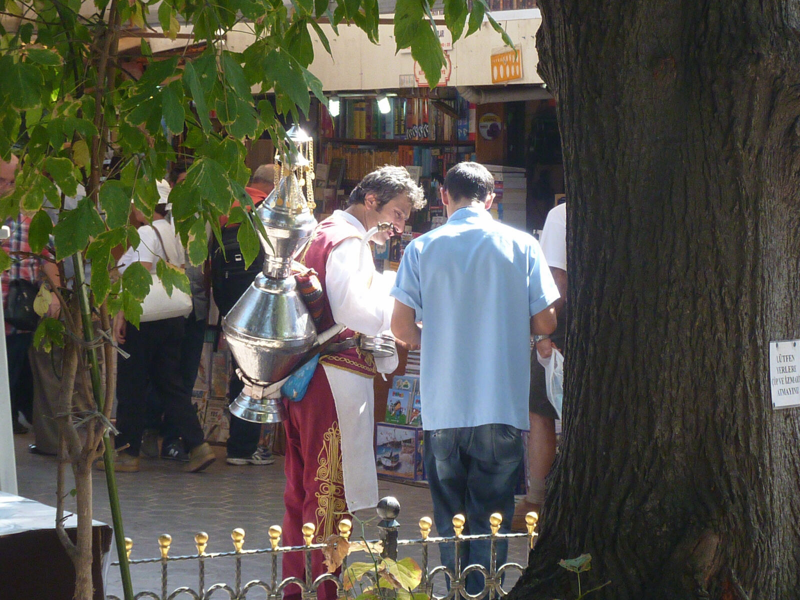 The Sherbet vendor in the Book Bazaar, Istanbul