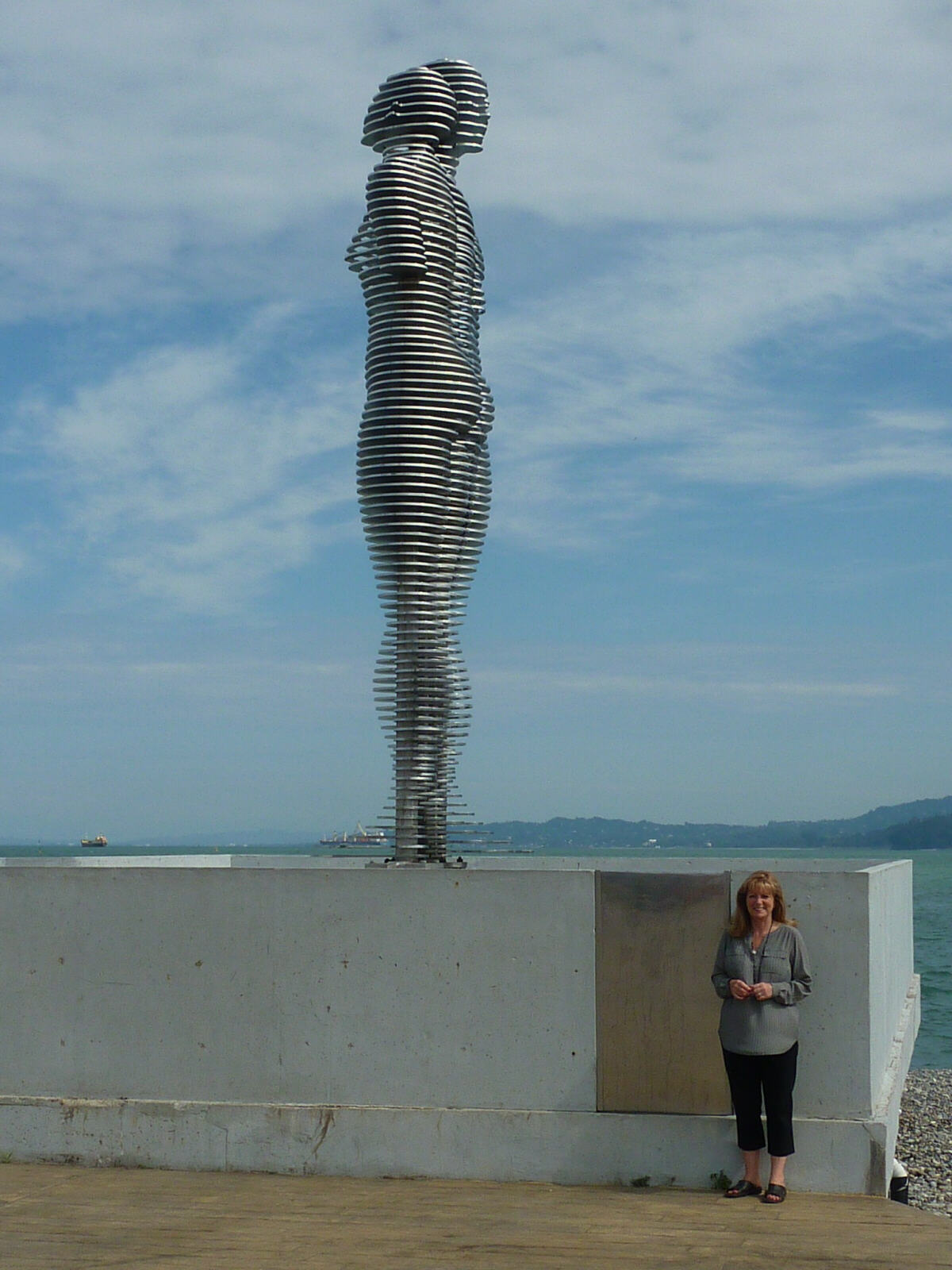 A statue made of wire in Batumi, Georgia