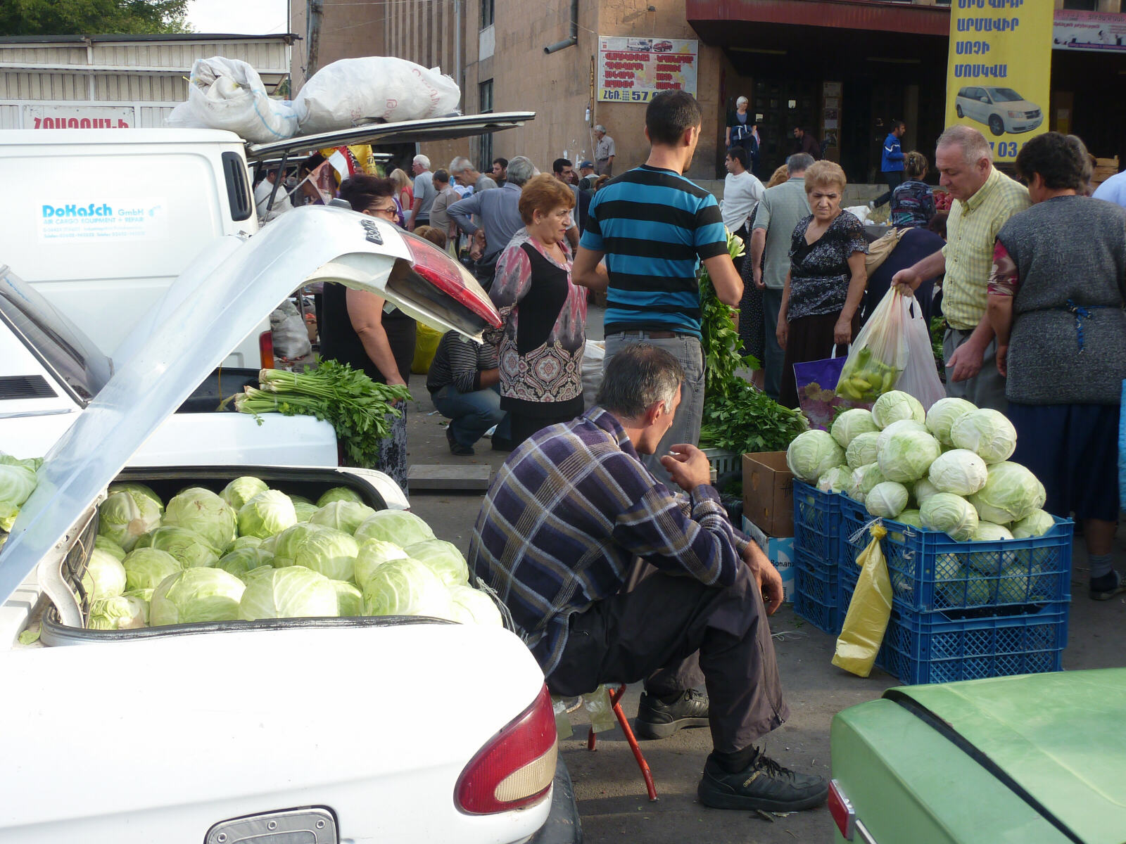 A car full of cabbages in Yerevan, Armenia